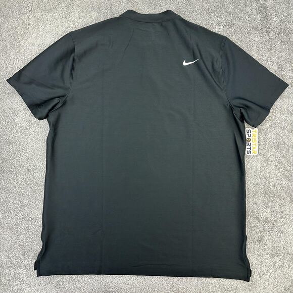 Nike Polo Shirt Mens XL Black DriFIT Golf FJ7035-010 Athletic Performance Henley - Picture 2 of 9